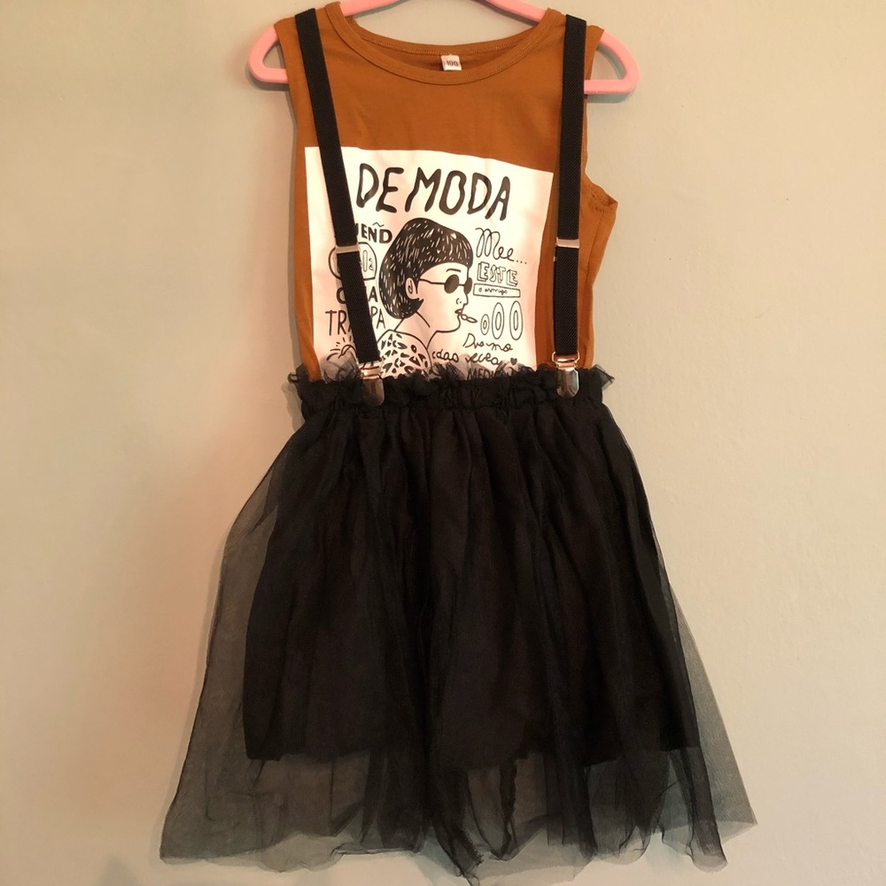 SOLD💕Girls Brown Shirt & Overall 2pc 💕
